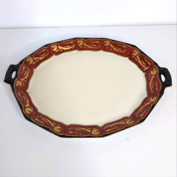 Vintage French Porcelain of Limoges Art Nouveau Decorative 1910s Serving Tray - Picture 2 of 10